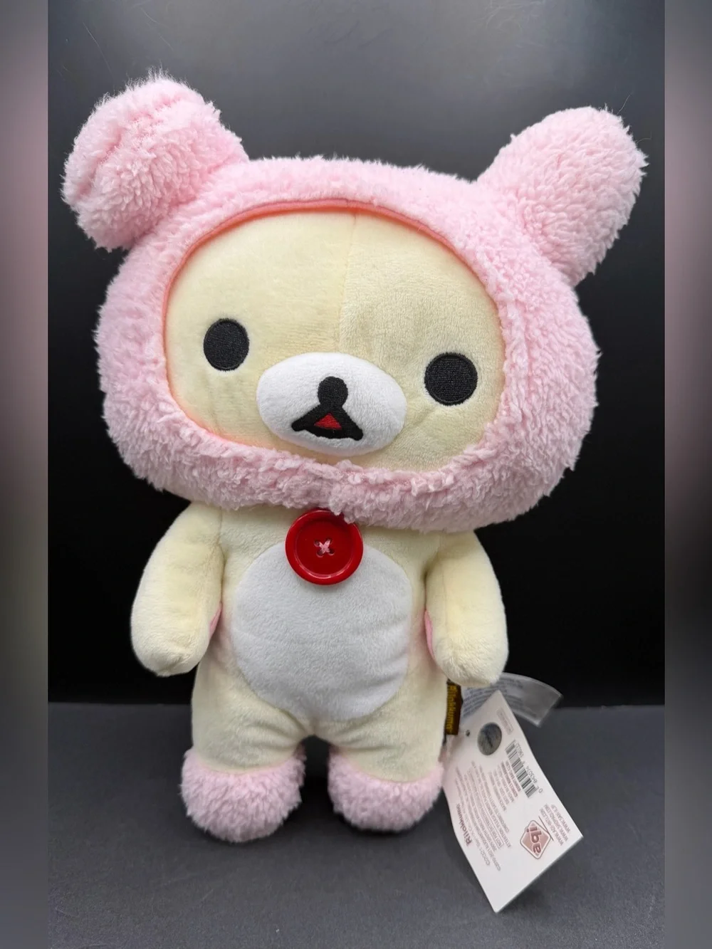 San-X, Korilakkuma Pink Hooded Plush Toy - Cute Bear Stuffed Animal
